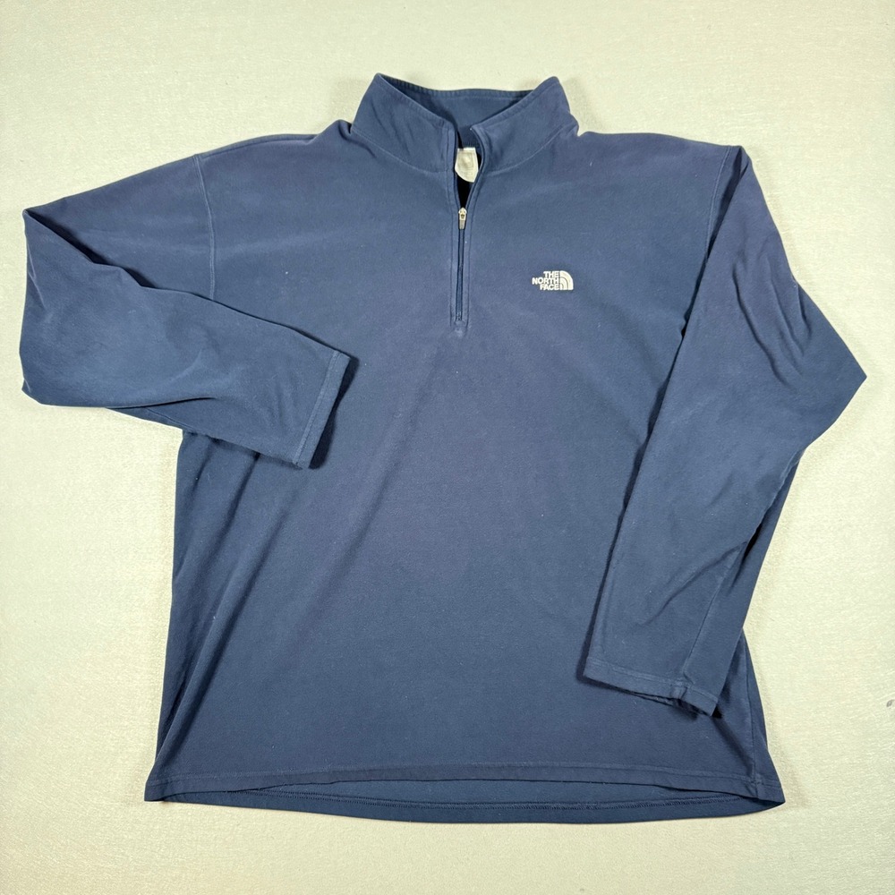 The North Face‎ Fleece Pullover Mens XL Navy TKA 100 Navy 1/4 Zip Sweater Jacket